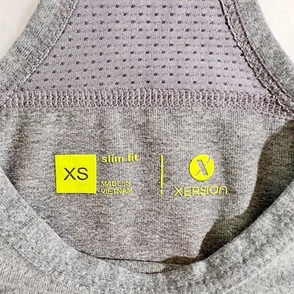 Xersion Performance Workout Top Woman's XS Slim Fit Grey Racer Back Straps Tank - Picture 3 of 11